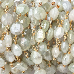 5-8mm Mystic Prehnite Faceted Coins on Vermeil Chain (ONLINE ORDER ONLY)