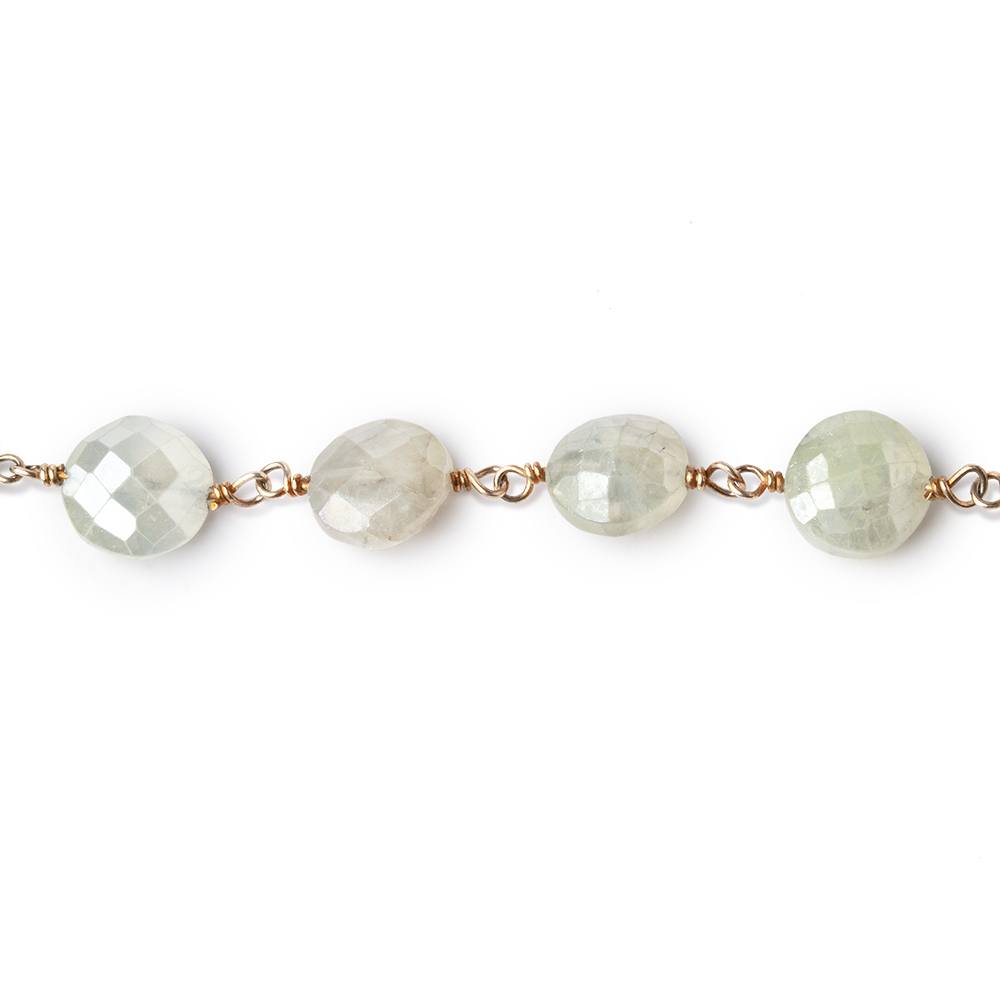 5-8mm Mystic Prehnite Faceted Coins on Vermeil Chain (ONLINE ORDER ONLY)