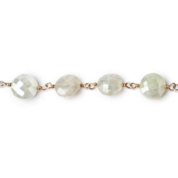 5-8mm Mystic Prehnite Faceted Coins on Vermeil Chain (ONLINE ORDER ONLY)