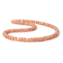 5-8mm Peach Moonstone Plain Rondelle Beads 16 inch 86 pieces (ONLINE ORDER ONLY)