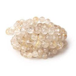 5-8mm Rutilated Quartz Faceted Round Beads 16 inch 60 pieces (ONLINE ORDER ONLY)