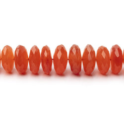 5-9.5mm Dark Carnelian German Faceted Rondelle 16 inch 140 Beads AA (ONLINE ORDER ONLY)