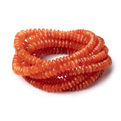 5-9.5mm Dark Carnelian German Faceted Rondelle 16 inch 140 Beads AA (ONLINE ORDER ONLY)