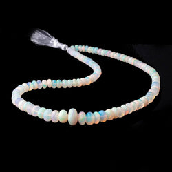 5-9.5mm Ethiopian Opal Plain Rondelle Beads 16 inch 106 pieces AA (ONLINE ORDER ONLY)