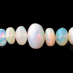 5-9.5mm Ethiopian Opal Plain Rondelle Beads 16 inch 106 pieces AA (ONLINE ORDER ONLY)