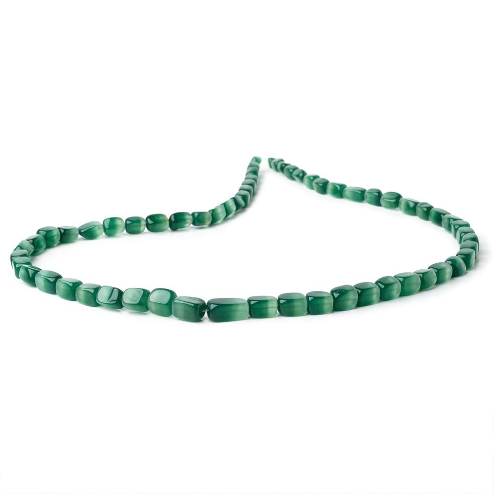 5-9.5mm Natural Bi-Color Green Chalcedony Plain Rectangles 18 inch 60 Beads AA (ONLINE ORDER ONLY)