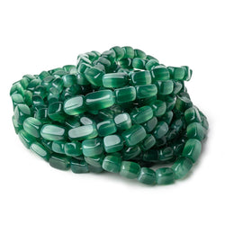 5-9.5mm Natural Bi-Color Green Chalcedony Plain Rectangles 18 inch 60 Beads AA (ONLINE ORDER ONLY)