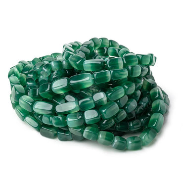 5-9.5mm Natural Bi-Color Green Chalcedony Plain Rectangles 18 inch 60 Beads AA (ONLINE ORDER ONLY)
