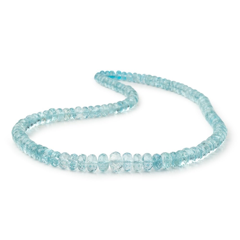 5-9mm Aquamarine Faceted Rondelle 16 inch 113 pieces AAA (ONLINE ORDER ONLY)