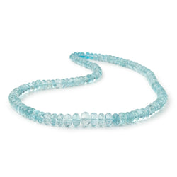 5-9mm Aquamarine Faceted Rondelle 16 inch 113 pieces AAA (ONLINE ORDER ONLY)