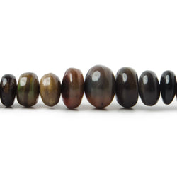 5-9mm Black Ethiopian Opal Plain Rondelle Beads 17.5 inch 130 pieces (ONLINE ORDER ONLY)