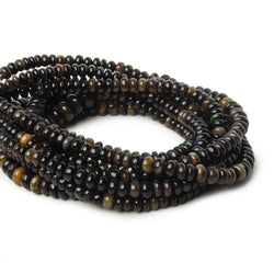 5-9mm Black Ethiopian Opal Plain Rondelle Beads 17.5 inch 130 pieces (ONLINE ORDER ONLY)