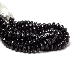 5-9mm Black Spinel Faceted Rondelle Beads 16 inch 108 pieces (ONLINE ORDER ONLY)