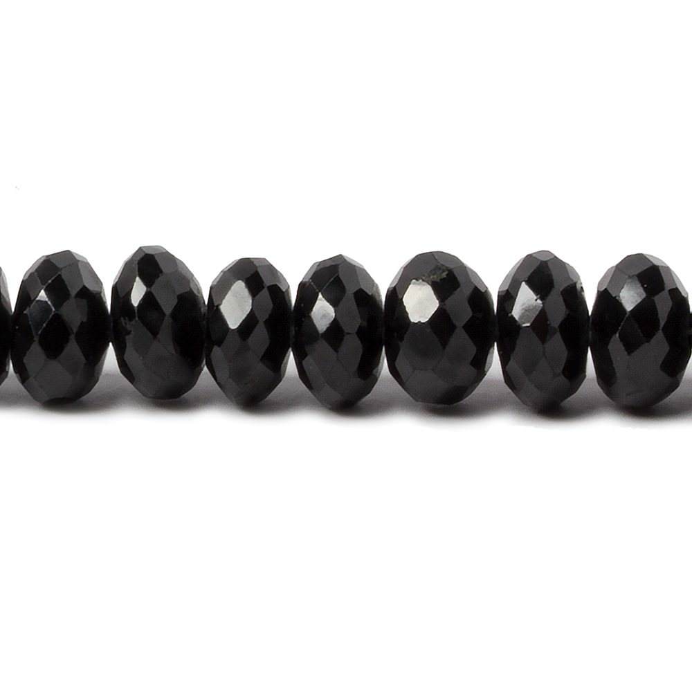 5-9mm Black Spinel Faceted Rondelle Beads 16 inch 108 pieces (ONLINE ORDER ONLY)