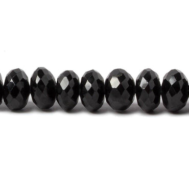 5-9mm Black Spinel Faceted Rondelle Beads 16 inch 108 pieces (ONLINE ORDER ONLY)