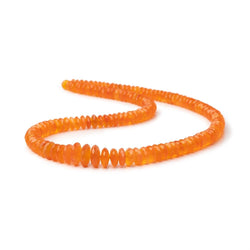 5-9mm Carnelian German Faceted Rondelle 16 inch 140 Beads AA (ONLINE ORDER ONLY)