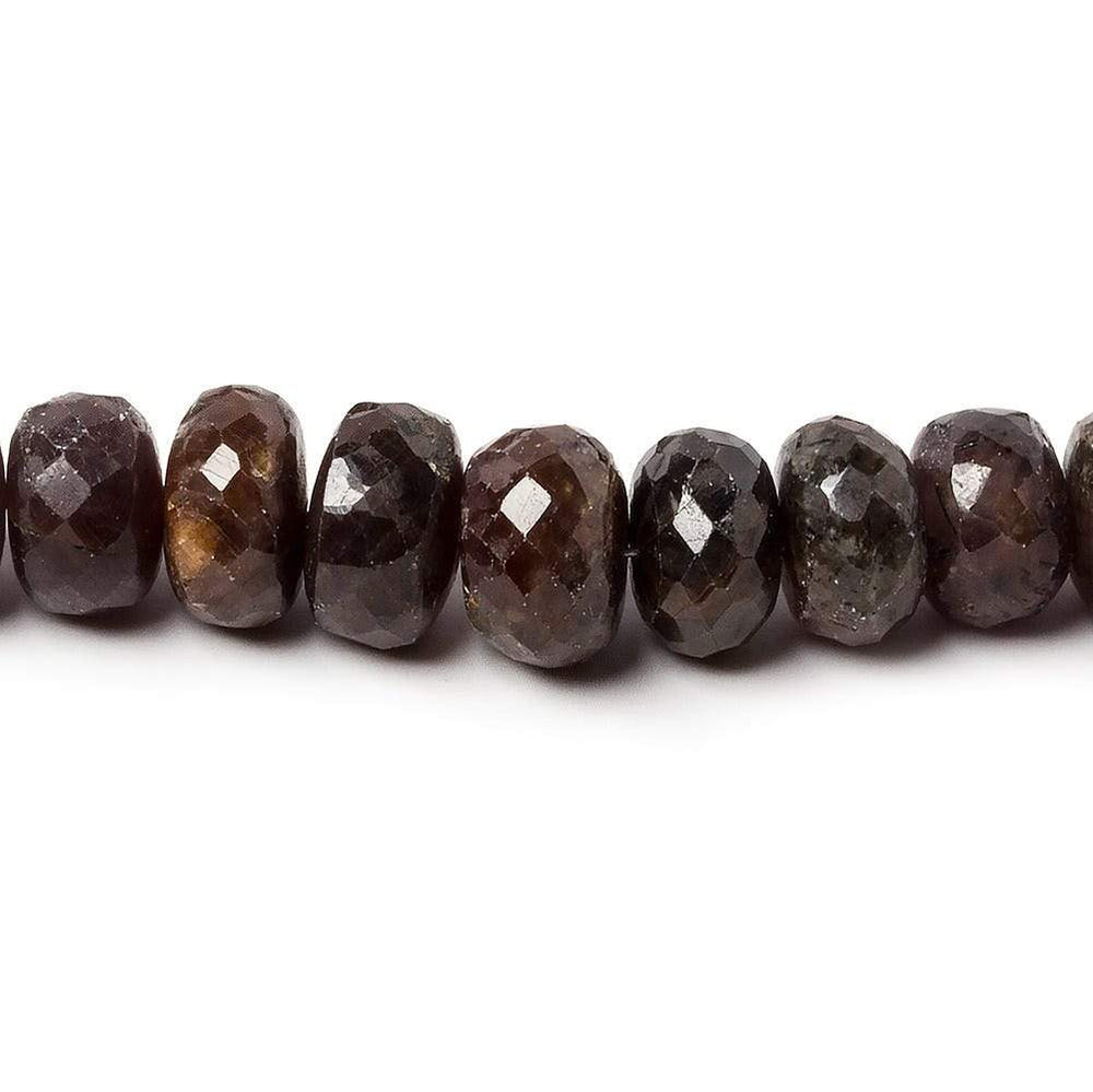 5-9mm Chocolate Brown Sapphire faceted rondelles 18 inch 110 beads (ONLINE ORDER ONLY)