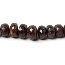 5-9mm Chocolate Brown Sapphire faceted rondelles 18 inch 110 beads (ONLINE ORDER ONLY)