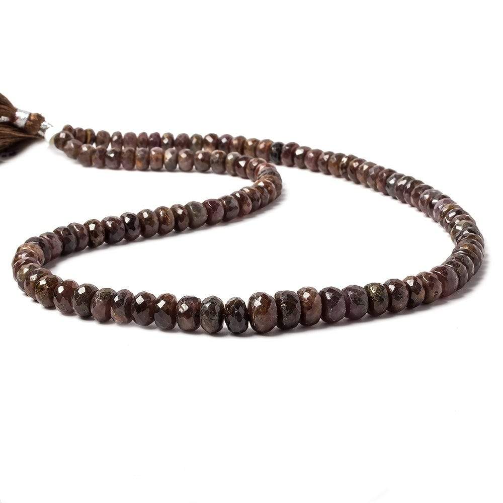 5-9mm Chocolate Brown Sapphire faceted rondelles 18 inch 110 beads (ONLINE ORDER ONLY)