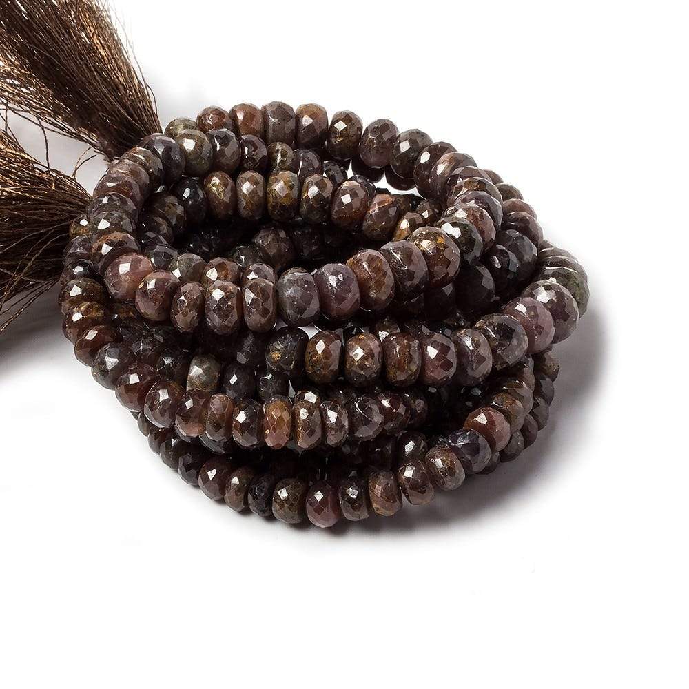 5-9mm Chocolate Brown Sapphire faceted rondelles 18 inch 110 beads (ONLINE ORDER ONLY)