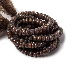 5-9mm Chocolate Brown Sapphire faceted rondelles 18 inch 110 beads (ONLINE ORDER ONLY)
