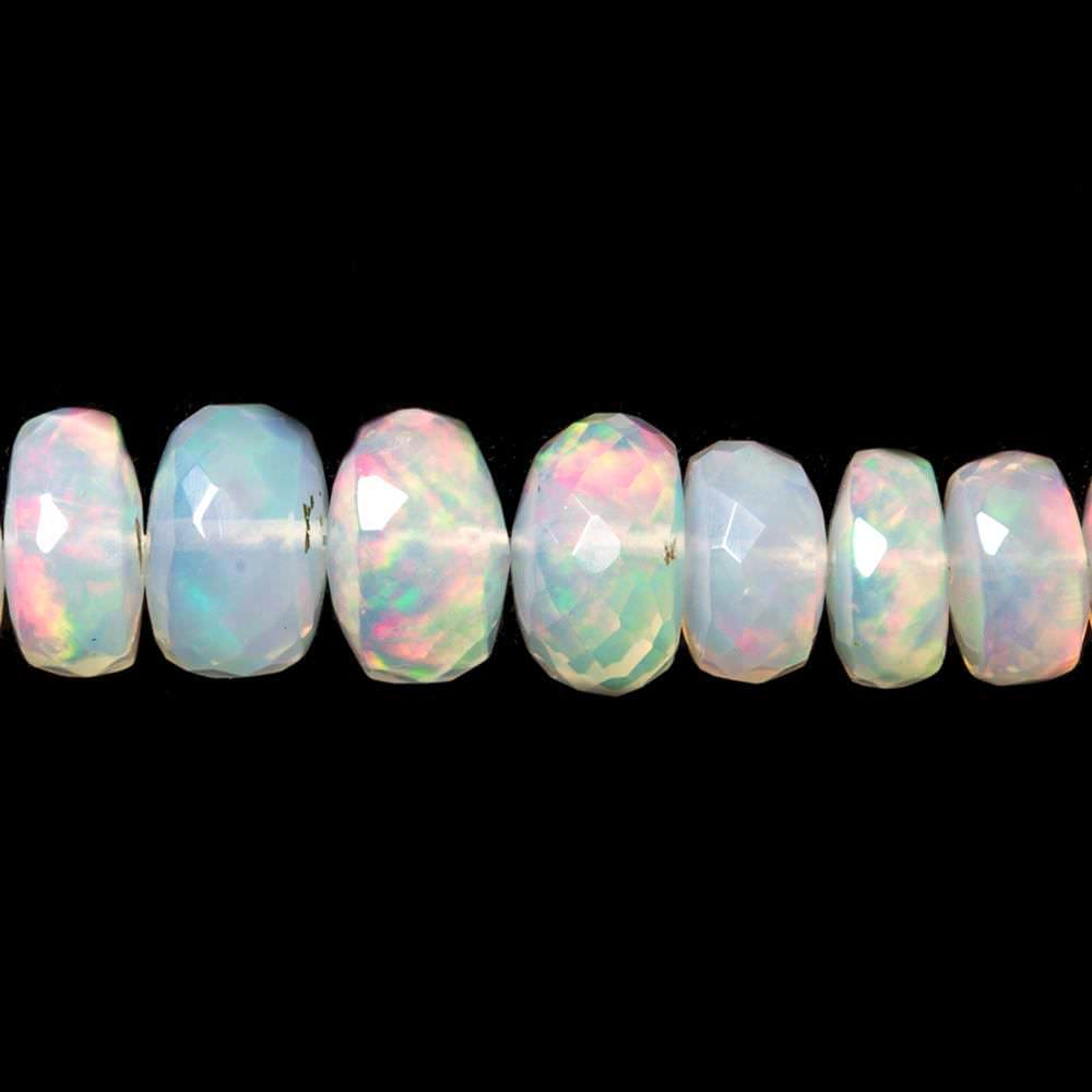 5 - 9mm Colorless Ethiopian Opal Faceted Rondelle Beads 118 pieces AAA Grade (ONLINE ORDER ONLY)