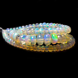 5-9mm Ethiopian Opal faceted rondelle beads 16 inch 119 pieces AAA (ONLINE ORDER ONLY)