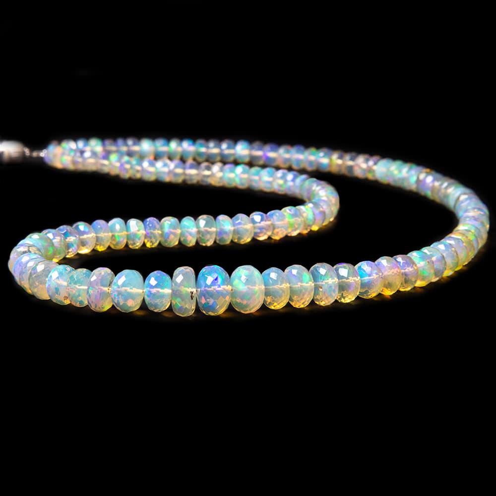 5-9mm Ethiopian Opal faceted rondelle beads 16 inch 119 pieces AAA (ONLINE ORDER ONLY)