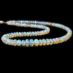 5-9mm Ethiopian Opal faceted rondelle beads 16 inch 119 pieces AAA (ONLINE ORDER ONLY)