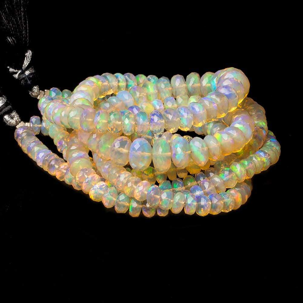 5-9mm Golden Ethiopian Opal faceted rondelle beads 16 inch 132 pieces (ONLINE ORDER ONLY)