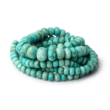 5-9mm Mongolian Turquoise faceted rondelle beads 18 inch 90 pieces AA (ONLINE ORDER ONLY)