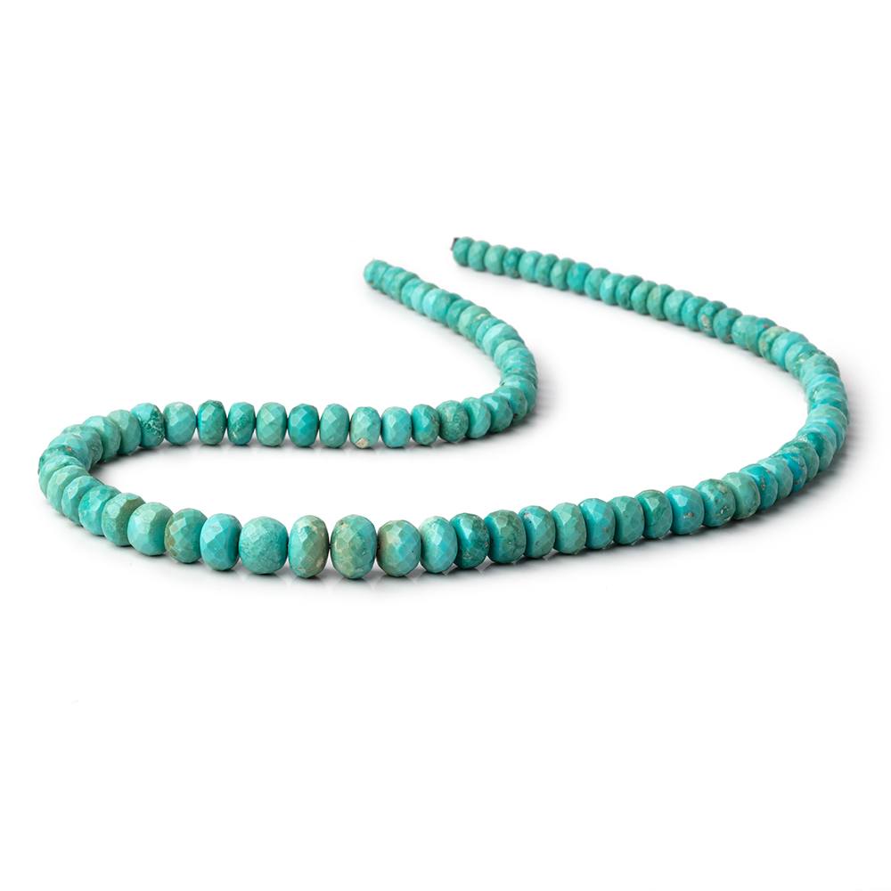 5-9mm Mongolian Turquoise faceted rondelle beads 18 inch 90 pieces AA (ONLINE ORDER ONLY)