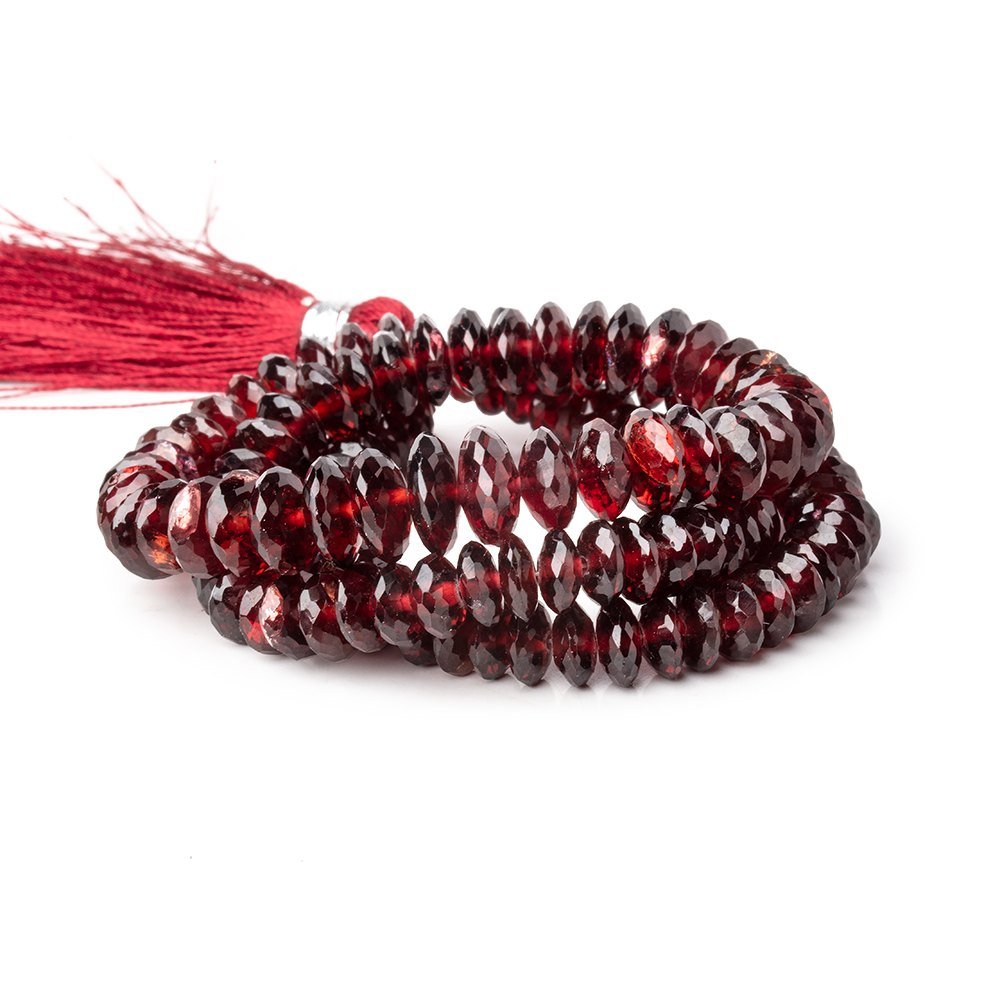 5-9mm Mozambique Garnet German Faceted Rondelle Beads 16 inch 133 pieces AA (ONLINE ORDER ONLY)