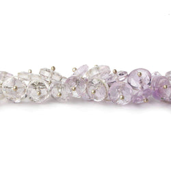 5-9mm Pink Amethyst & Crystal Quartz faceted rondelles on headpins 8 inch (ONLINE ORDER ONLY)