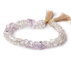 5-9mm Pink Amethyst & Crystal Quartz faceted rondelles on headpins 8 inch (ONLINE ORDER ONLY)