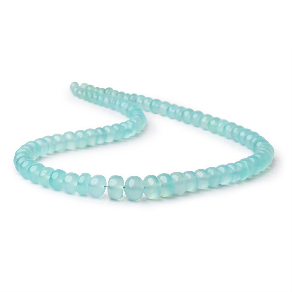 5-9mm Seafoam Blue Chalcedony Plain Rondelle Beads 16 inch 93 pieces (ONLINE ORDER ONLY)
