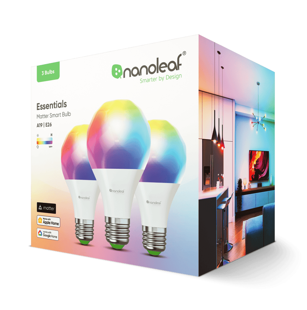 Nanoleaf Essentials Smart A19 Bulb Thread and Matter 3 Pack (Online Order Only)