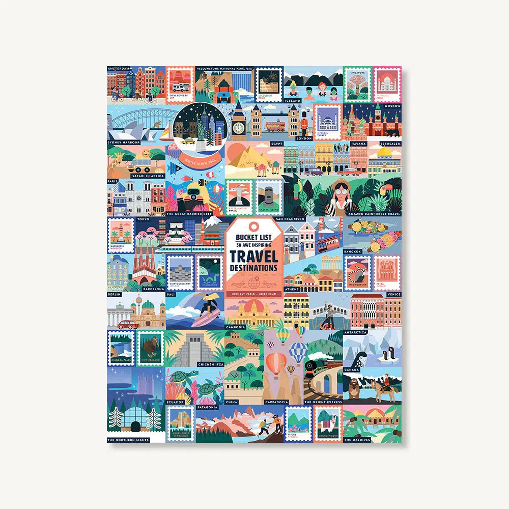 50 Inspiring Travel Destinations Bucket List 1000 Piece Jigsaw Puzzle Ridley (ONLINE ORDER ONLY)