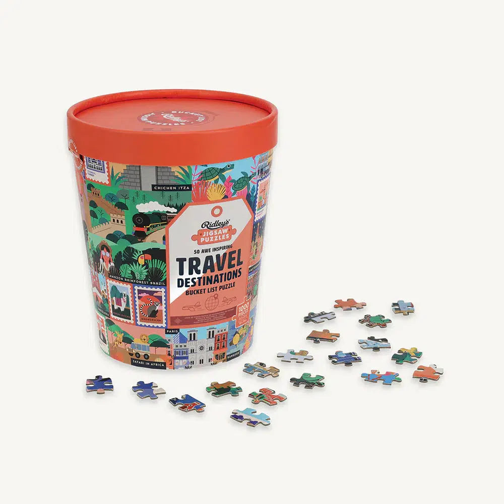 50 Inspiring Travel Destinations Bucket List 1000 Piece Jigsaw Puzzle Ridley (ONLINE ORDER ONLY)