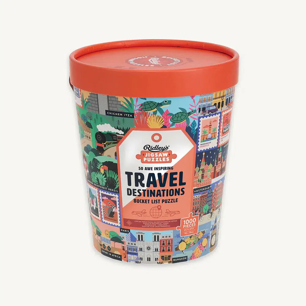 50 Inspiring Travel Destinations Bucket List 1000 Piece Jigsaw Puzzle Ridley (ONLINE ORDER ONLY)