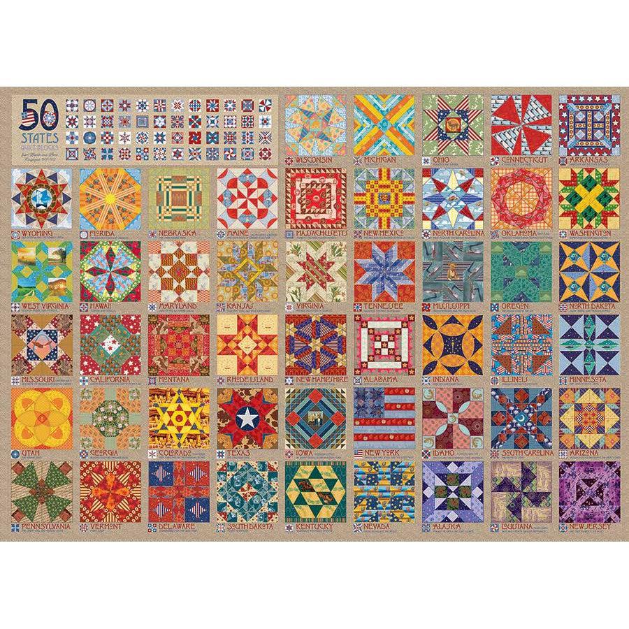 50 States Quilt Blocks 1000 Piece Jigsaw Puzzle Cobble Hill (ONLINE ORDER ONLY)
