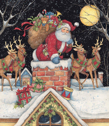 Diamond Art Club – Santa in the Chimney Christmas Diamond Painting (Square Drill, 22" x 25") (ONLINE ORDER ONLY)
