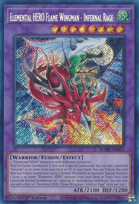Elemental HERO Flame Wingman - Infernal Rage [BLMR-EN012] Secret Rare (ONLINE ORDER ONLY)