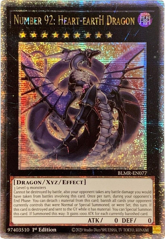 Number 92: Heart-eartH Dragon [BLMR-EN077] Quarter Century Secret Rare (ONLINE ORDER ONLY)