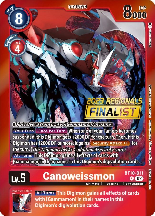 Canoweissmon [BT10-011] (2023 Regionals Finalist) [Xros Encounter Promos] (ONLINE ORDER ONLY)