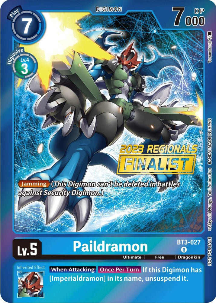 Paildramon [BT3-027] (2023 Regionals Finalist) [Release Special Booster Promos] (ONLINE ORDER ONLY)
