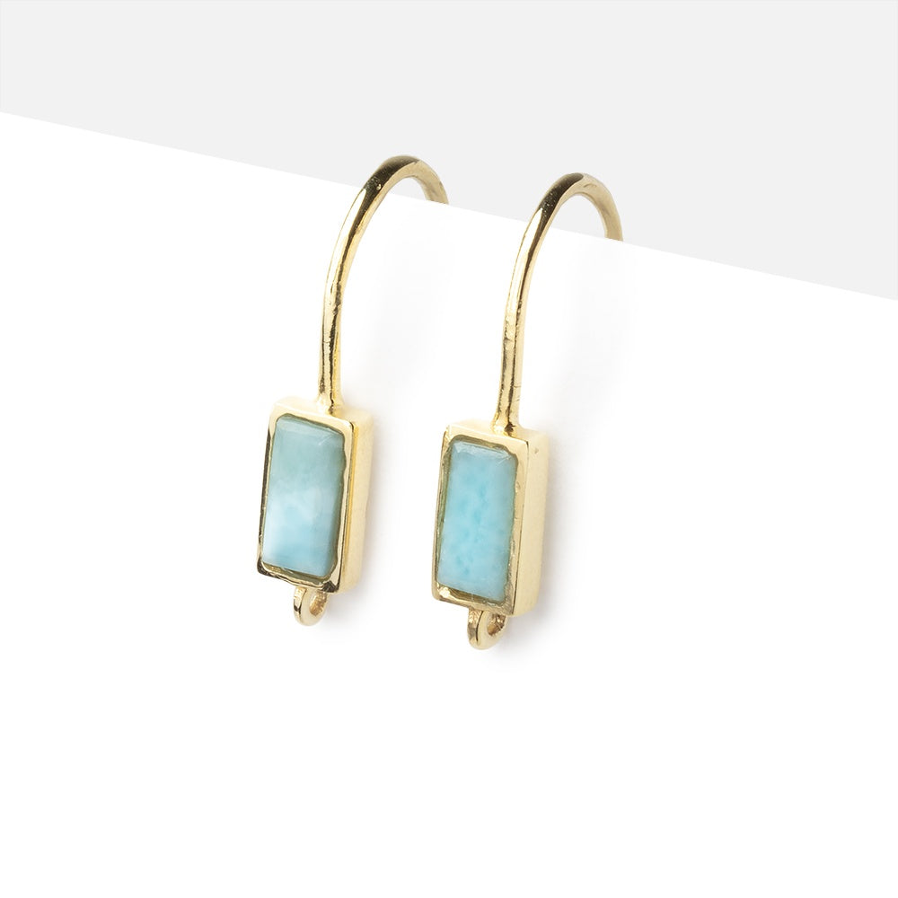 Vermeil Larimar Baguette Earwire Set of 2 pieces (ONLINE ORDER ONLY)