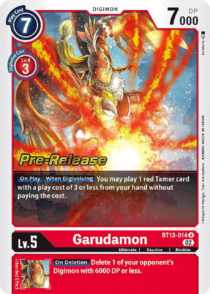 Garudamon [BT13-014] [Versus Royal Knights Booster Pre-Release Cards] (ONLINE ORDER ONLY)