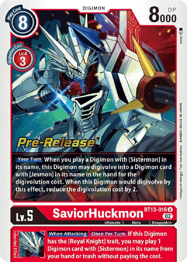 SaviorHuckmon [BT13-016] [Versus Royal Knights Booster Pre-Release Cards] (ONLINE ORDER ONLY)