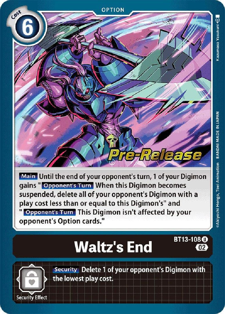 Waltz's End [BT13-108] [Versus Royal Knights Booster Pre-Release Cards] (ONLINE ORDER ONLY)